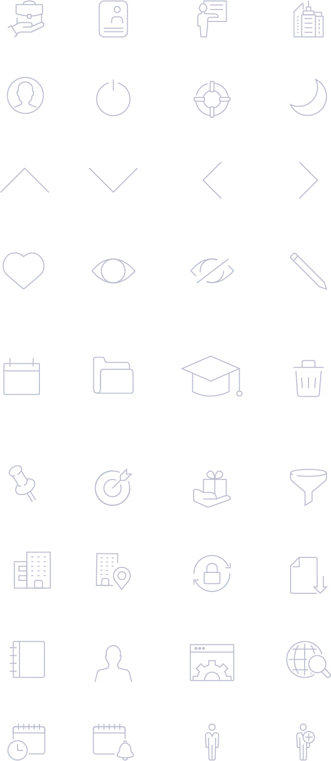 Icônes dessinées sur mesure pour l'application métier Apec
